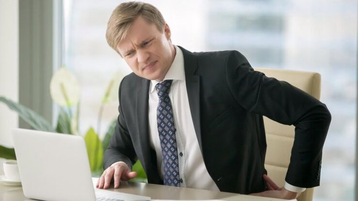 A man with hemorrhoids